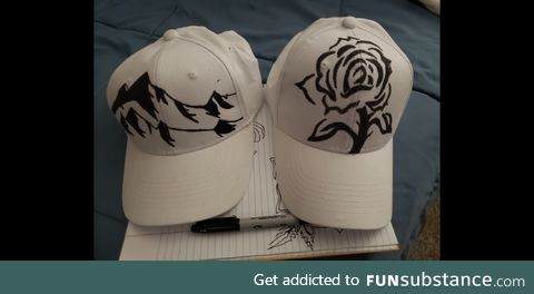 I draw on hats sometimes