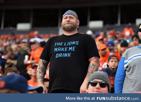 A friend of mine flew to Colorado for a Lions game. His shirt has gotten him noticed