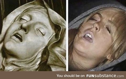 The Ecstasy of St. Teresa By Gian Lorenzo Bernini/ Lindsay Lohan passed out after a night