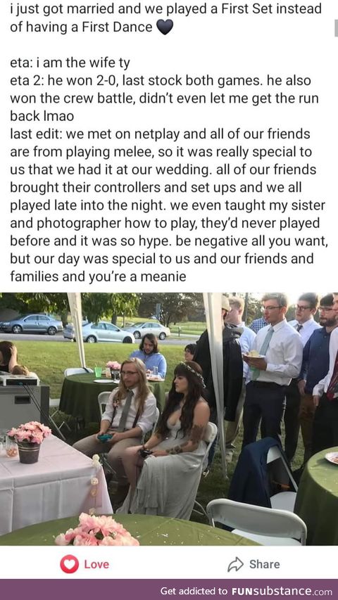 Wholesome smash bros wedding from Facebook