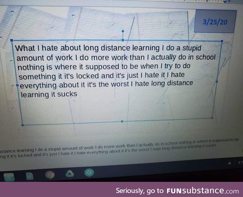 Long Distance Learning according to an 8 year old