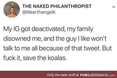 Won't somebody please think of the koali?!