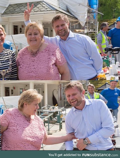 Prime Minister of Norway being infected by the Health Minister