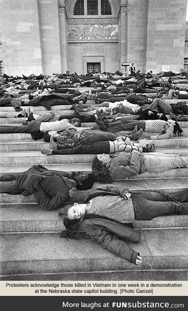 Anti-Vietnam War Demonstration, Nebraska State Capitol Building circa summer of '69