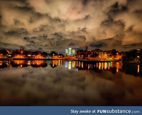 Reflections in Shadwell Basin at night