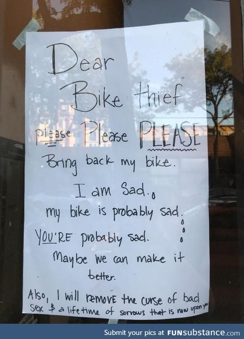 Dear bike thief