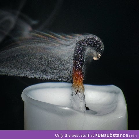 Candle smoke rainbow