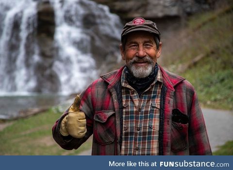 Was going to photograph a waterfall, took a picture of this interesting stranger instead