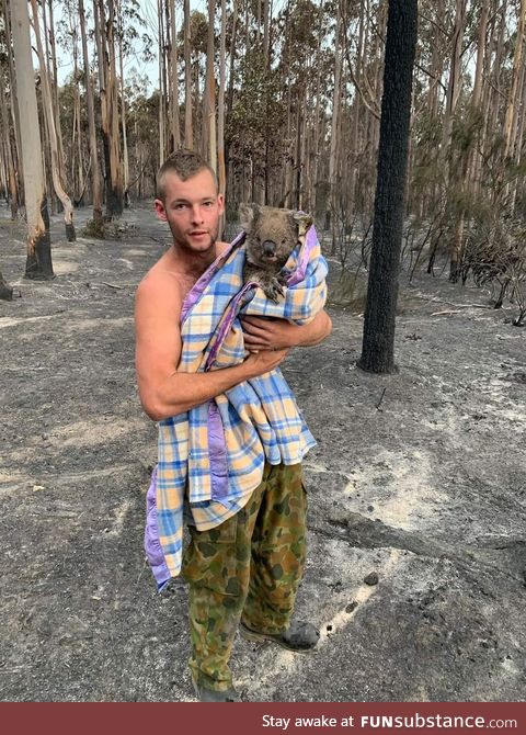 Since the fire has passed through Mallacoota this amazing, selfless young guy has been