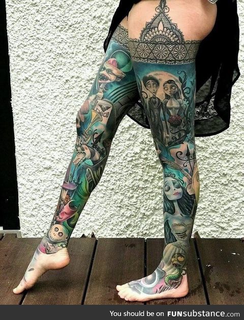 Tim Burton Inspired tattoo stockings