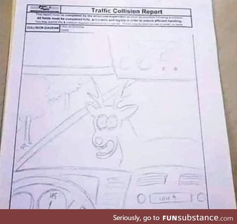 Insurance company wants a diagram of the accident and this guy just nailed it