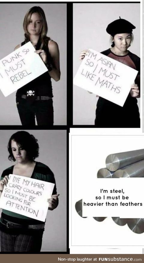 Cause steel is heavier than feathers