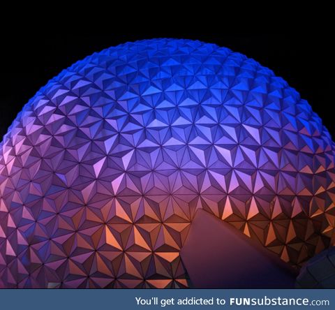 Epcot ball at night