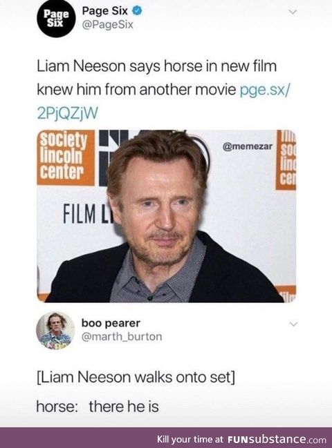 A liam neeson walks in to a bar