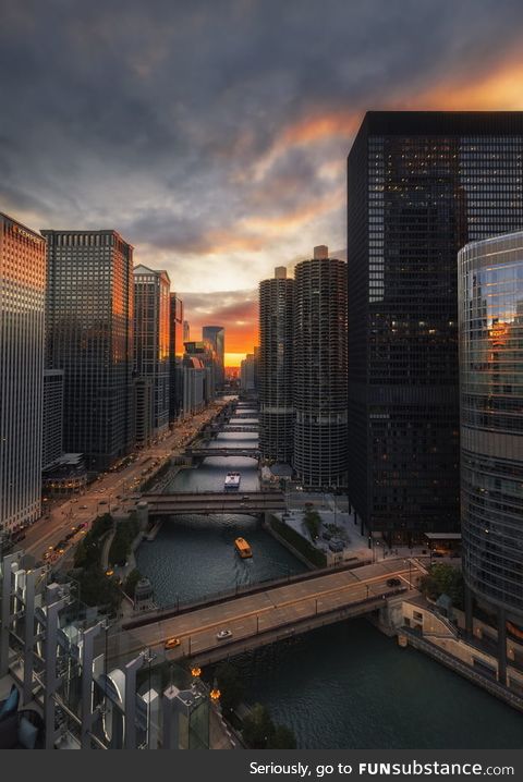 Sunset in Chicago