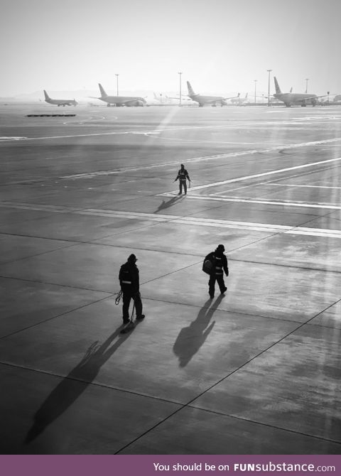 Ground crew at Incheon International Airport