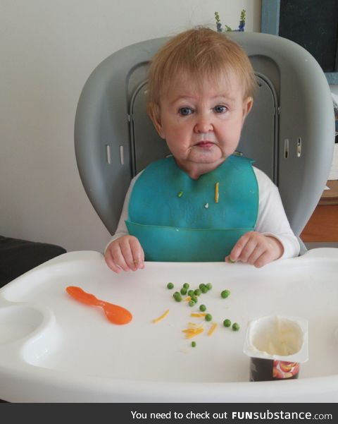 Grandma won't eat her peas