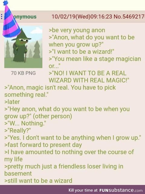 Anon wants to be a wizard