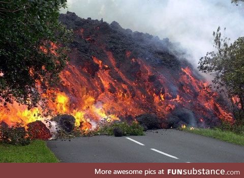 A wall of lava in all of its glory