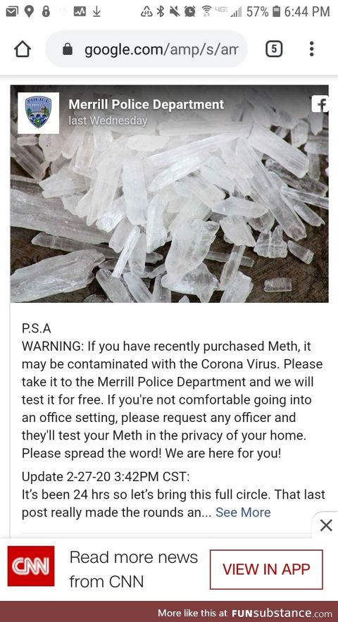 Police offer to test meth for free