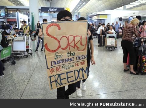 A sign at the protests in Hongkong, #AntiELAB