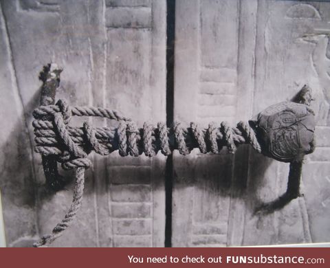 The seal of Tutankhamun's tomb before it was opened in 1923, it was unbroken for over