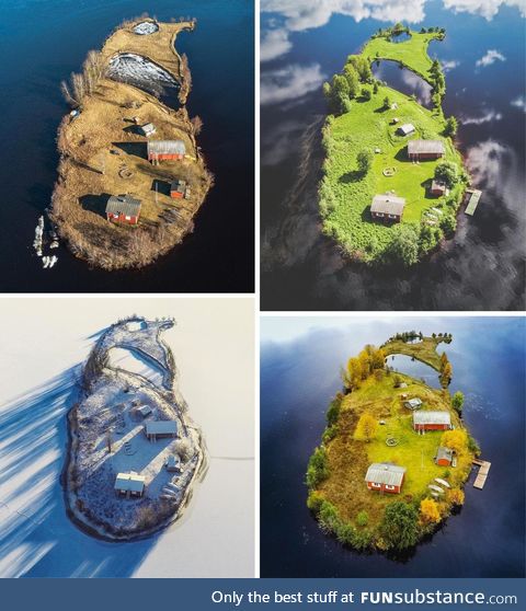 Four seasons on an island in Finnland