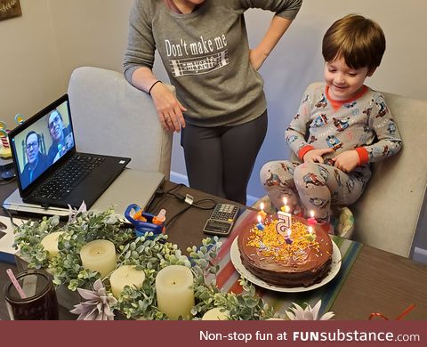 Birthday - quarantine style - grandma and grandpa on video chat