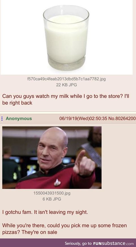 Anon watches ops milk