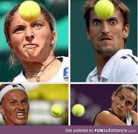 Tennis players using their telekinetic abilities