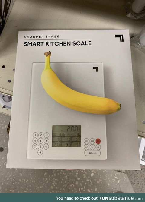 The box for this scale has a picture of a banana for scale