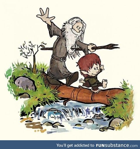 Calvin and Hobbes take on Bilbo and Gandolf