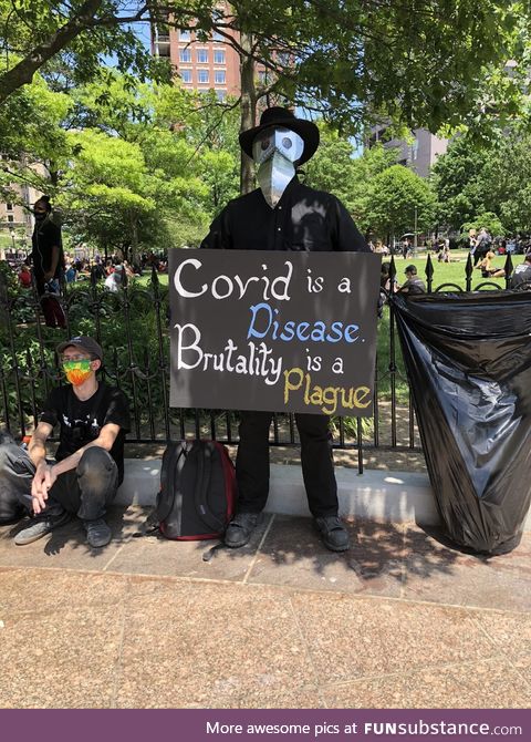 Man at a protest in Columbus