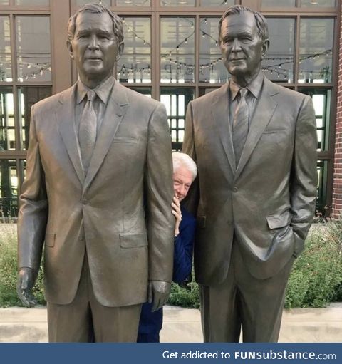 Clinton Hiding in the Bushes