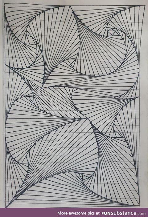 Drawn using only straight lines