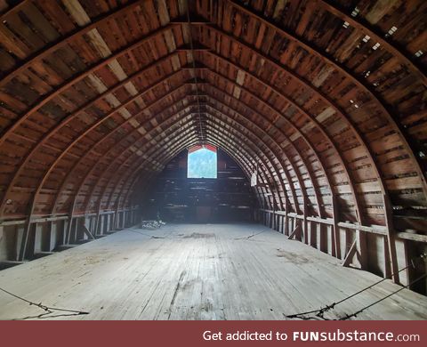 The upstairs of this antique barn