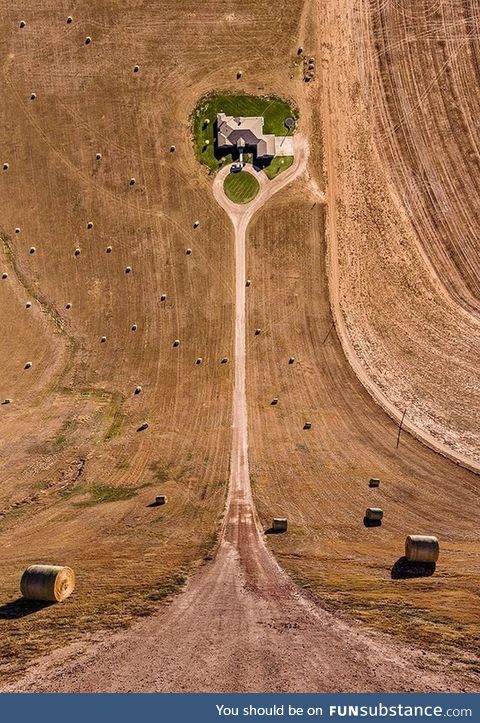 Warped landscape view made using a drone + Photoshop