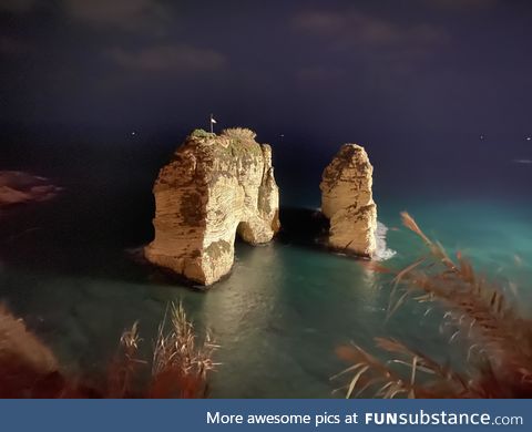 The two rocks of beirut beach, photo taken by myself