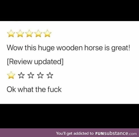 Nobody expects the wooden horse