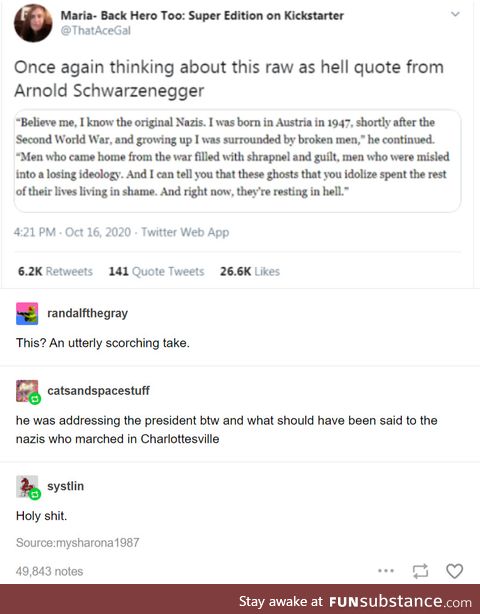 Arnold Schwarzenegger terminates the hate