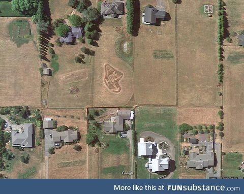 This guy pissed off his neighbor, who had a giant back yard and a lot of free time