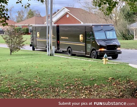 Today we witnessed the rare mating ritual of the UPS truck