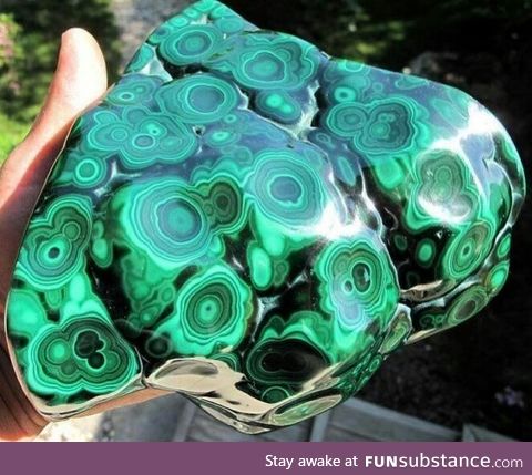 Polished malachite