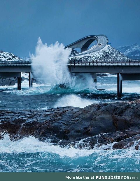 The scary Storseisundet Bridge in Norway