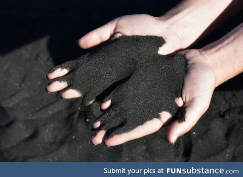 The iron-rich black sands of western New Zealand