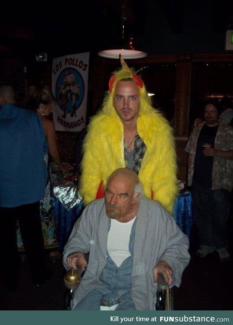 Bryan Cranston & Aaron Paul as Hector Salamanca and Pollos Hermanos chicken