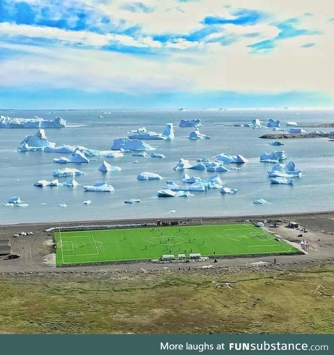 Soccer pitch in Greenland