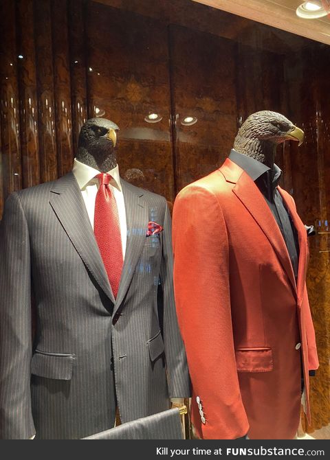 This stores emblem/mascot is an eagle, and so are the mannequins