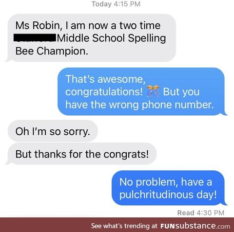 Texting with champions