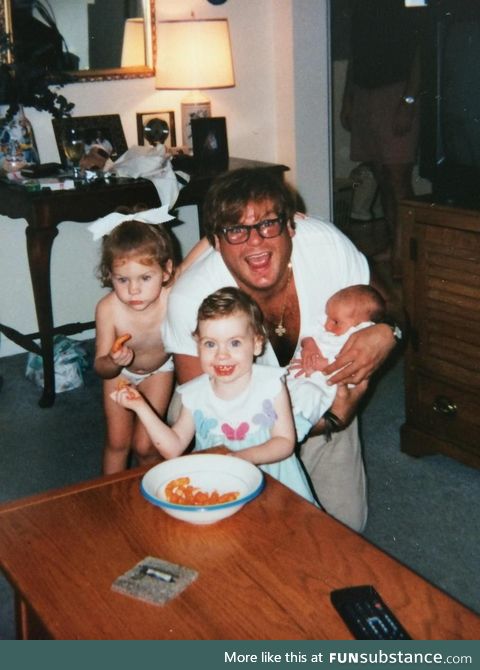 Chris Farley being the fun uncle and babysitting in 1994